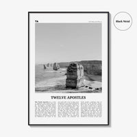 Twelve Apostles Print Black and White, Twelve Apostles Wall Art, Twelve Apostles Poster, Twelve Apostles Photo, Victoria, Australia