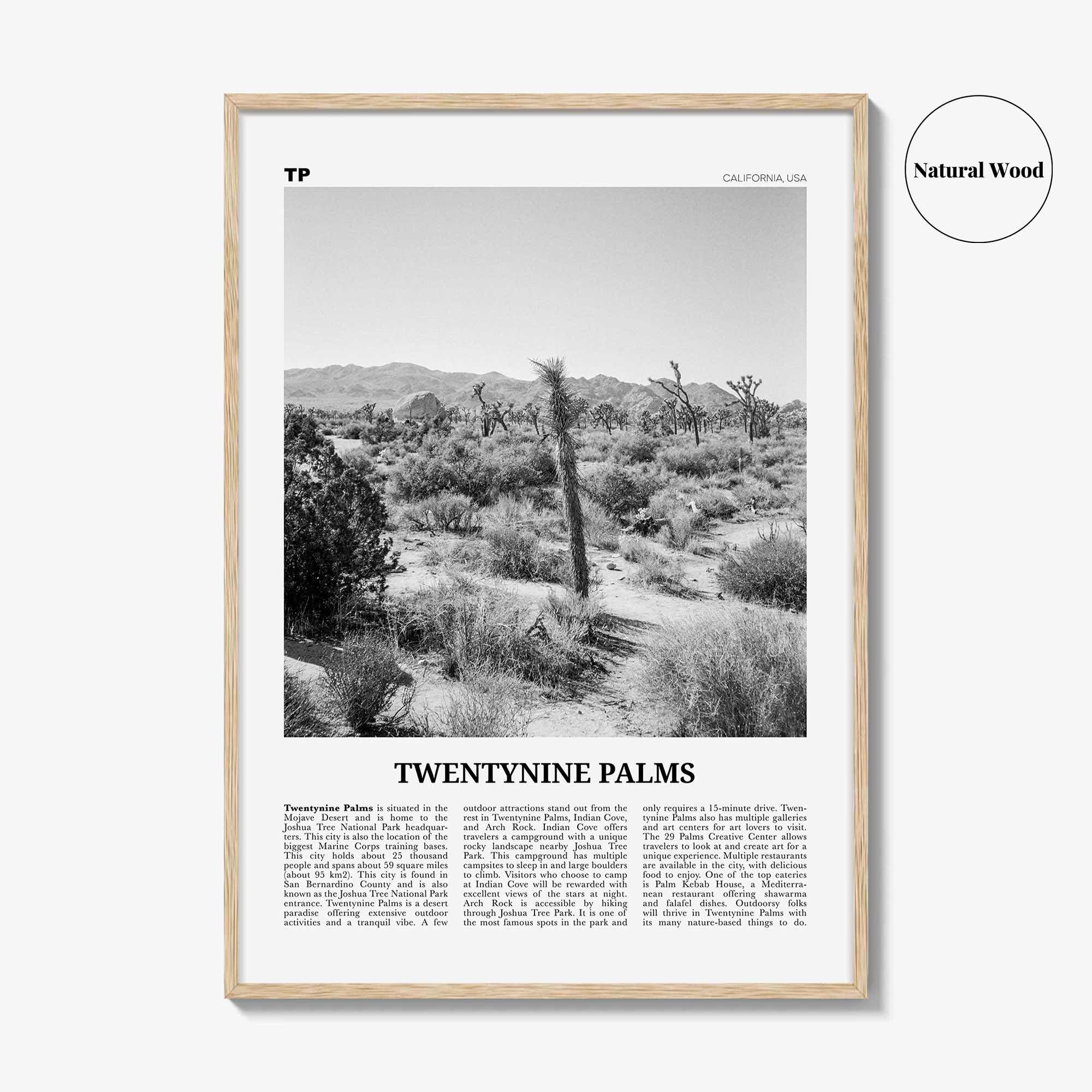 Twentynine Palms Print Black and White, Twentynine Palms Wall Art, Twentynine Palms Poster, Twentynine Palms Photo, California, USA