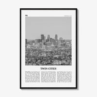 Twin Cities Print Black and White, Twin Cities Wall Art, Twin Cities Poster, Twin Cities Photo, Twin Cities Wall Décor, Twin Cities Map
