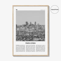 Twin Cities Print Black and White, Twin Cities Wall Art, Twin Cities Poster, Twin Cities Photo, Twin Cities Wall Décor, Twin Cities Map