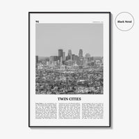 Twin Cities Print Black and White, Twin Cities Wall Art, Twin Cities Poster, Twin Cities Photo, Twin Cities Wall Décor, Twin Cities Map