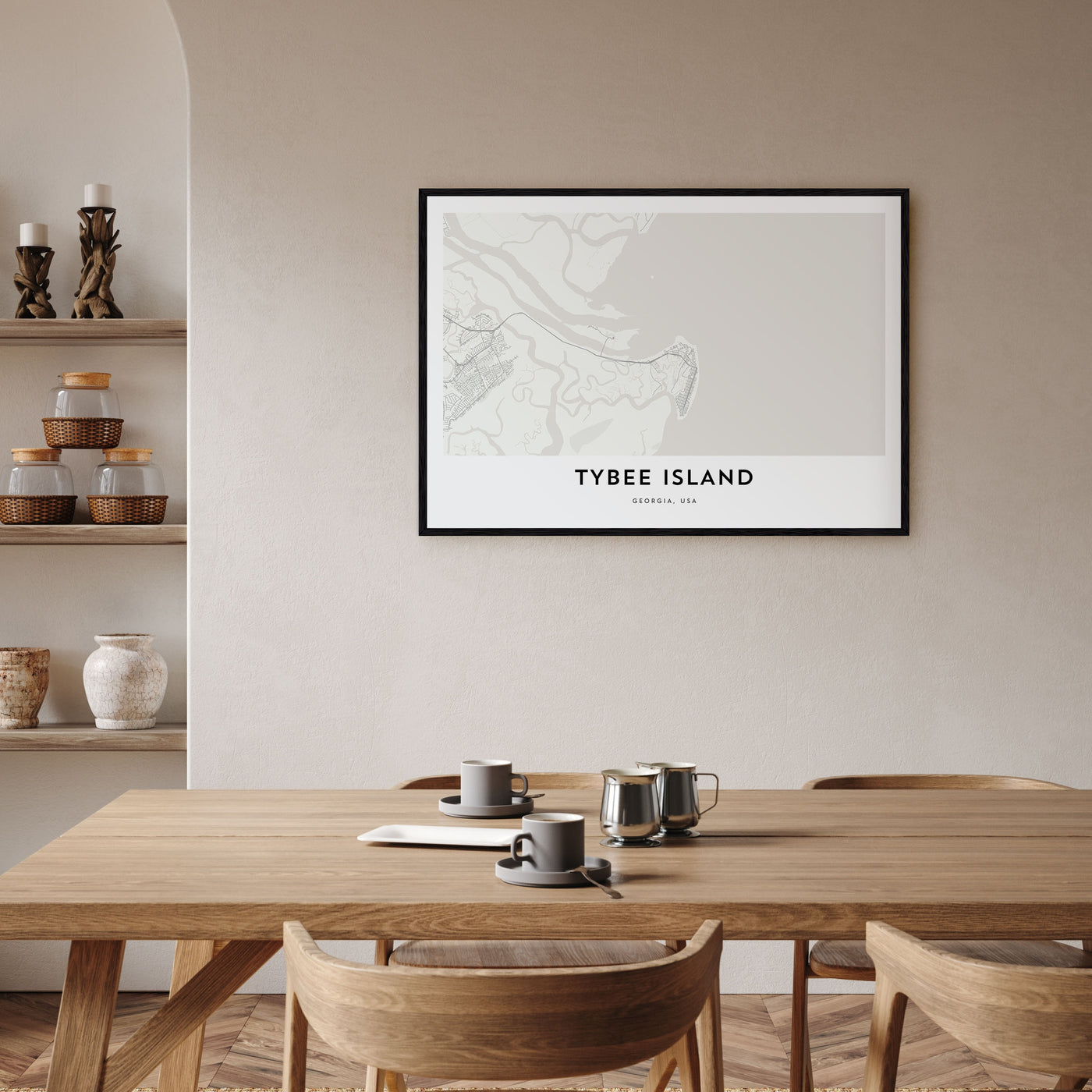 Tybee Island Map Landscape Poster