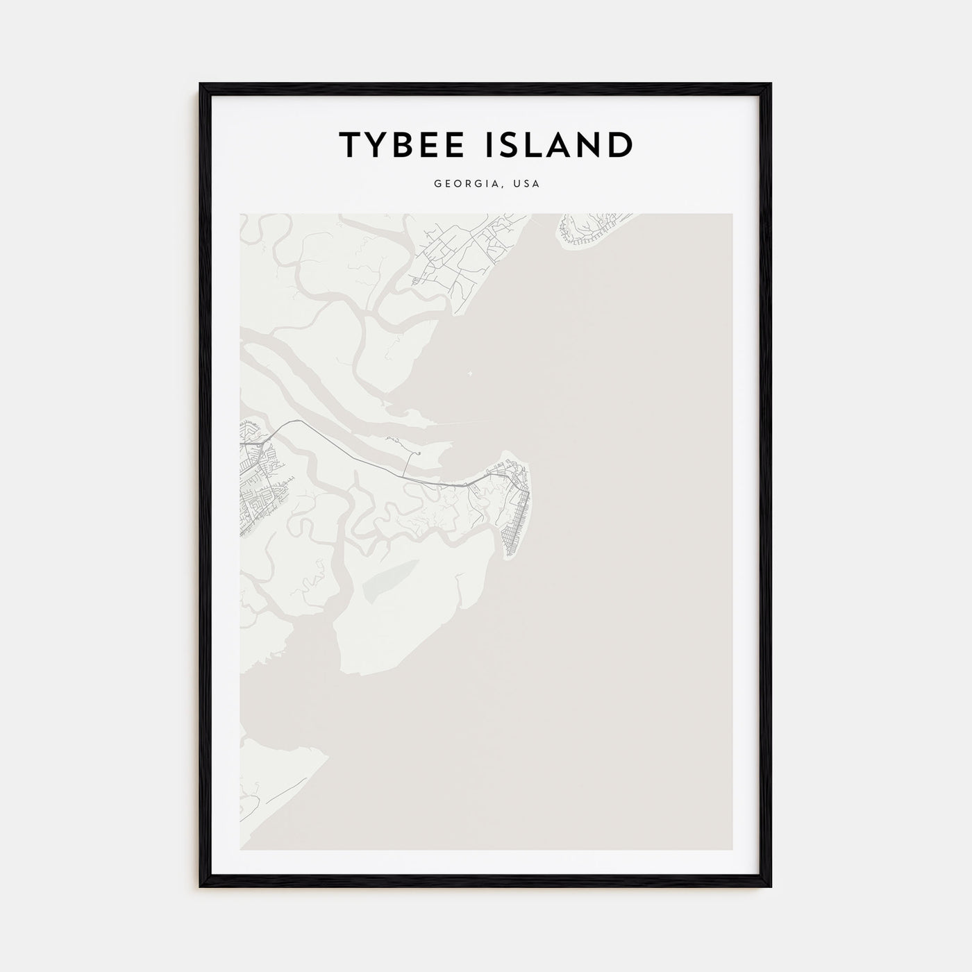 Tybee Island Map Portrait Poster