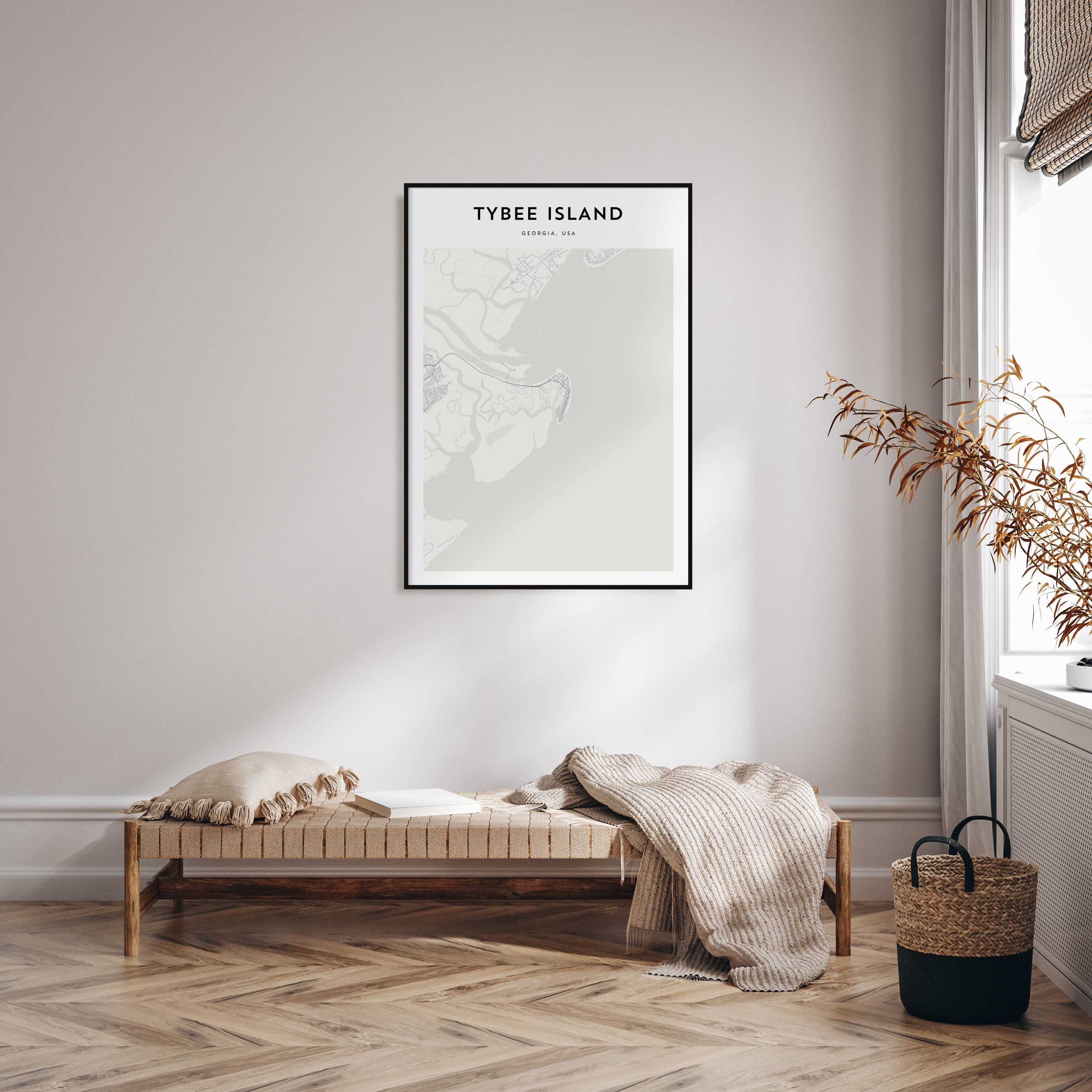 Tybee Island Map Portrait Poster