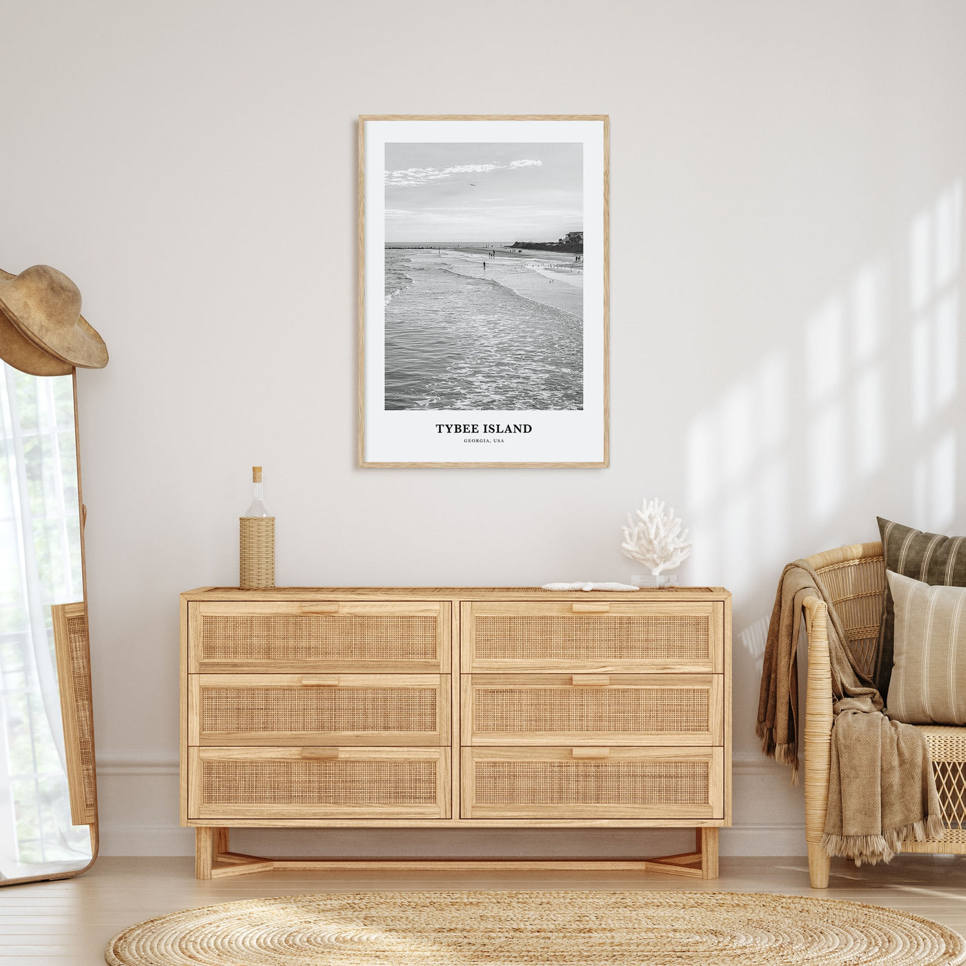 Tybee Island Portrait B&W Poster