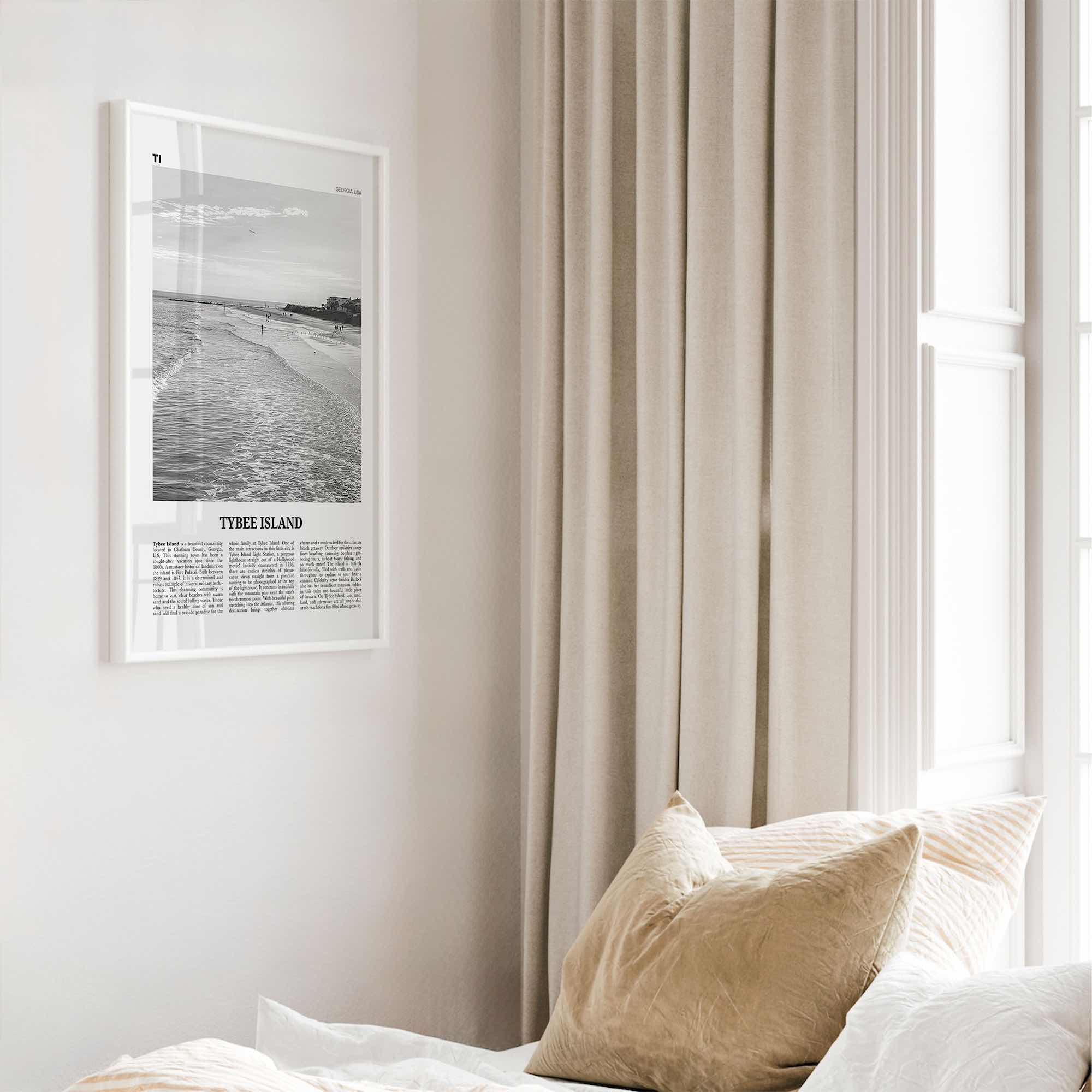 Tybee Island Print Black and White, Tybee Island Wall Art, Tybee Island Poster, Tybee Island Photo, Tybee Island Wall Décor, Georgia, USA