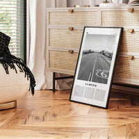 US Route 66 Print Black and White, Us Route 66 Wall Art, Us Route 66 Poster, Us Route 66 Photo, Us Route 66 Wall Décor, Us Route 66 Map