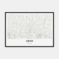 Ubud Map Landscape Poster
