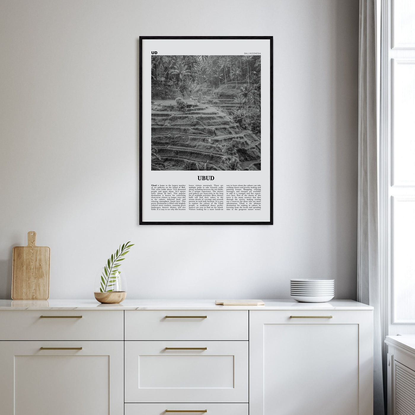Ubud Travel B&W Poster
