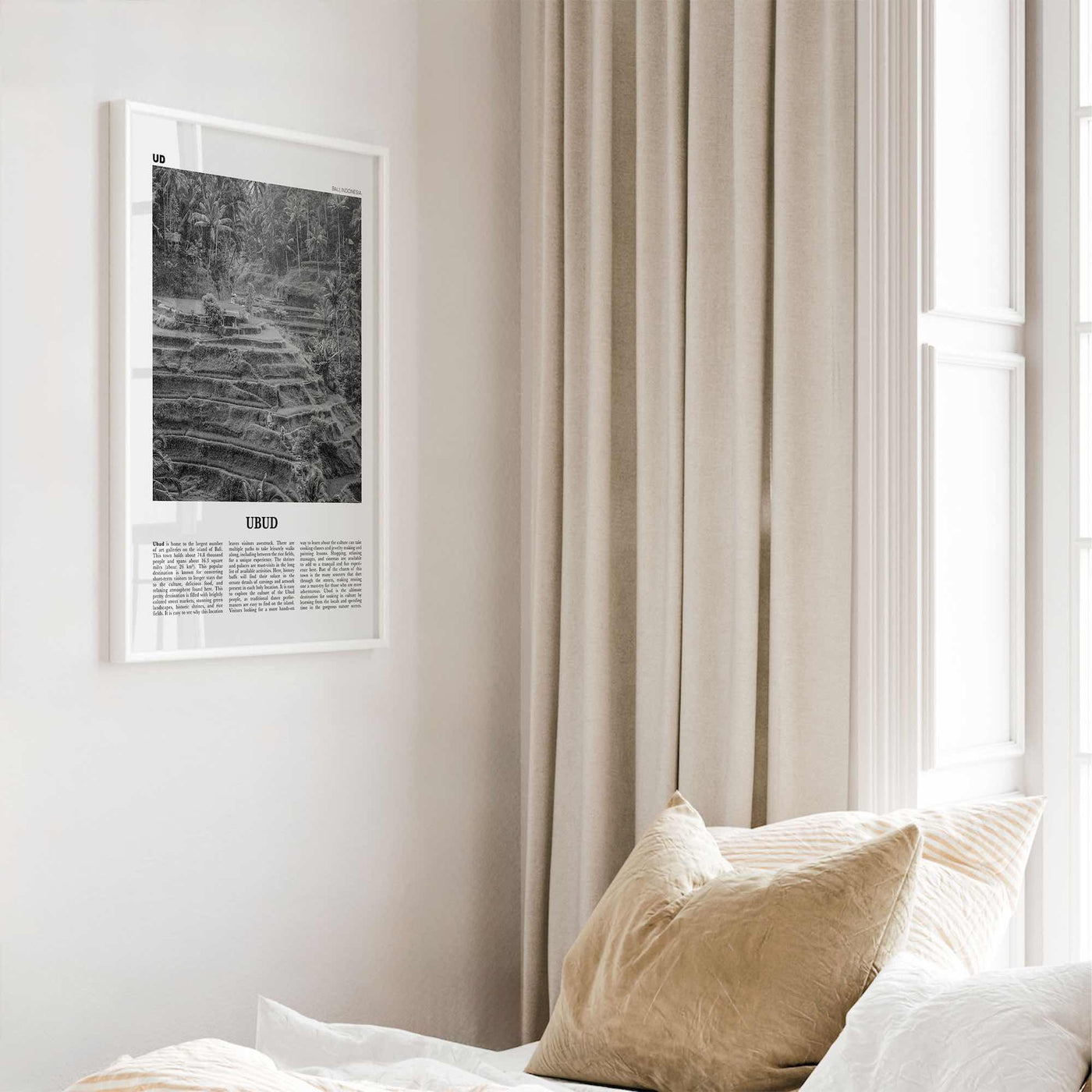 Ubud Print Black and White, Ubud Wall Art, Ubud Poster, Ubud Photo, Ubud Wall Décor, Ubud Map, Bali, Indonesia