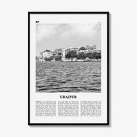 Udaipur Print Black and White, Udaipur Wall Art, Udaipur Poster, Udaipur Photo, Udaipur Wall Décor, Udaipur Map, India