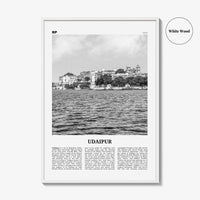 Udaipur Print Black and White, Udaipur Wall Art, Udaipur Poster, Udaipur Photo, Udaipur Wall Décor, Udaipur Map, India