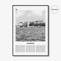 Udaipur Print Black and White, Udaipur Wall Art, Udaipur Poster, Udaipur Photo, Udaipur Wall Décor, Udaipur Map, India