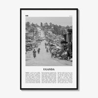 Uganda Print Black and White, Uganda Wall Art, Uganda Poster, Uganda Photo, Uganda Wall Decor, Country Art Print, Kampala, Africa