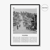 Uganda Print Black and White, Uganda Wall Art, Uganda Poster, Uganda Photo, Uganda Wall Decor, Country Art Print, Kampala, Africa