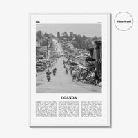 Uganda Print Black and White, Uganda Wall Art, Uganda Poster, Uganda Photo, Uganda Wall Decor, Country Art Print, Kampala, Africa