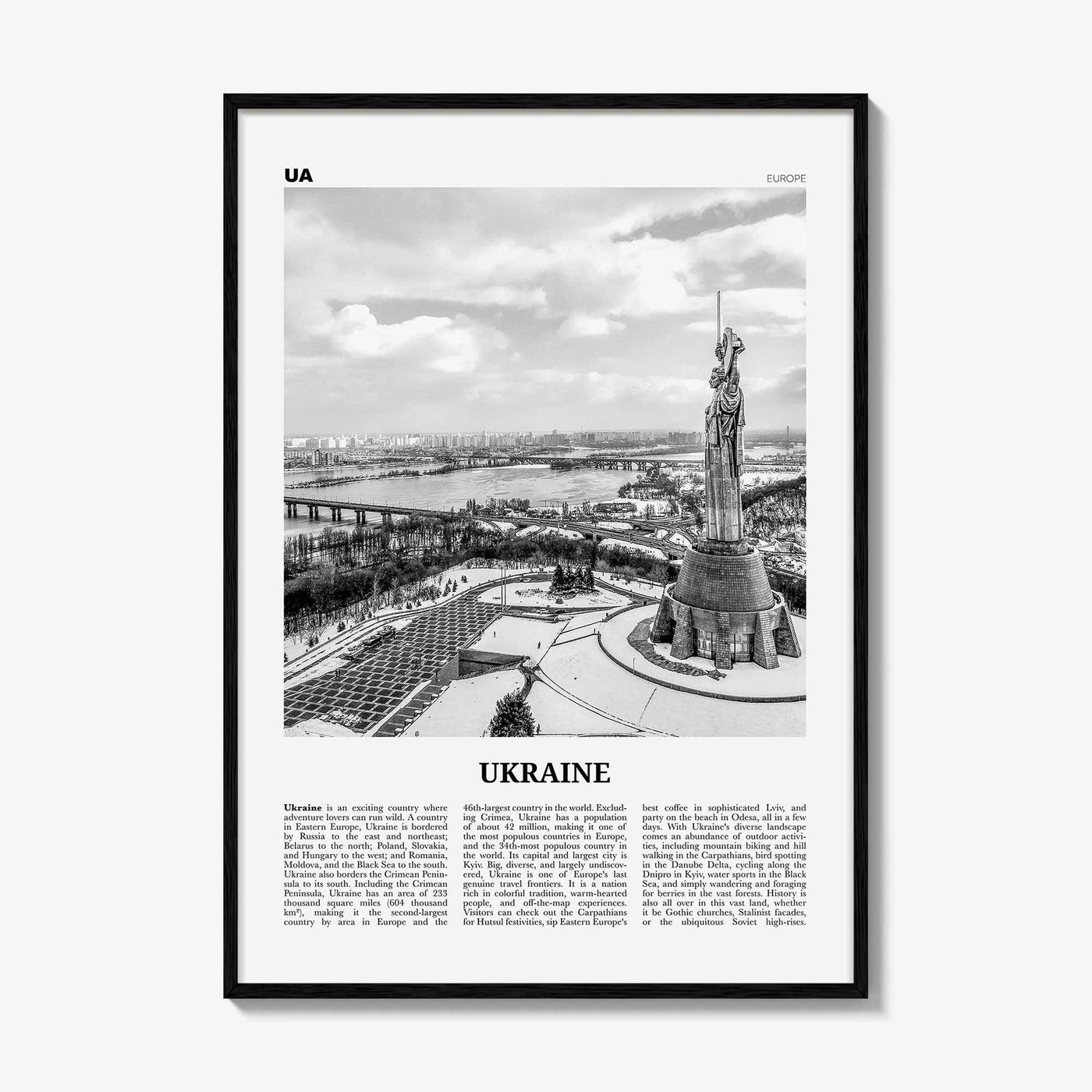 Ukraine Print Black and White No 1, Ukraine Wall Art, Ukraine Poster, Ukraine Photo, Ukraine Wall Decor, Country Print, Україн, Ukrayina