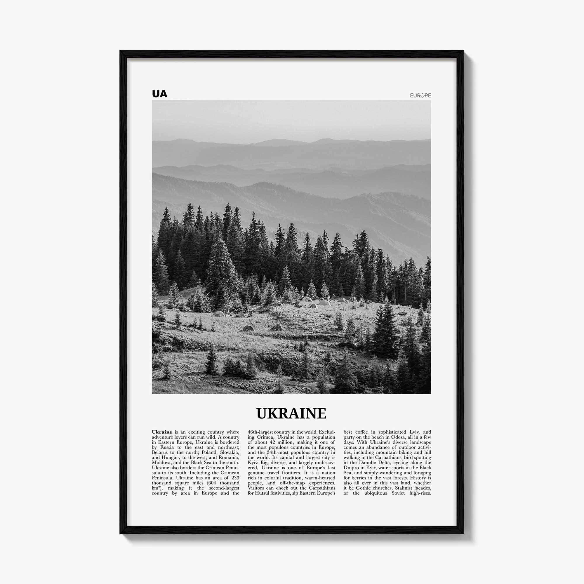 Ukraine Print Black and White No 2, Ukraine Wall Art, Ukraine Poster, Ukraine Photo, Ukraine Wall Decor, Україн, Ukrayina