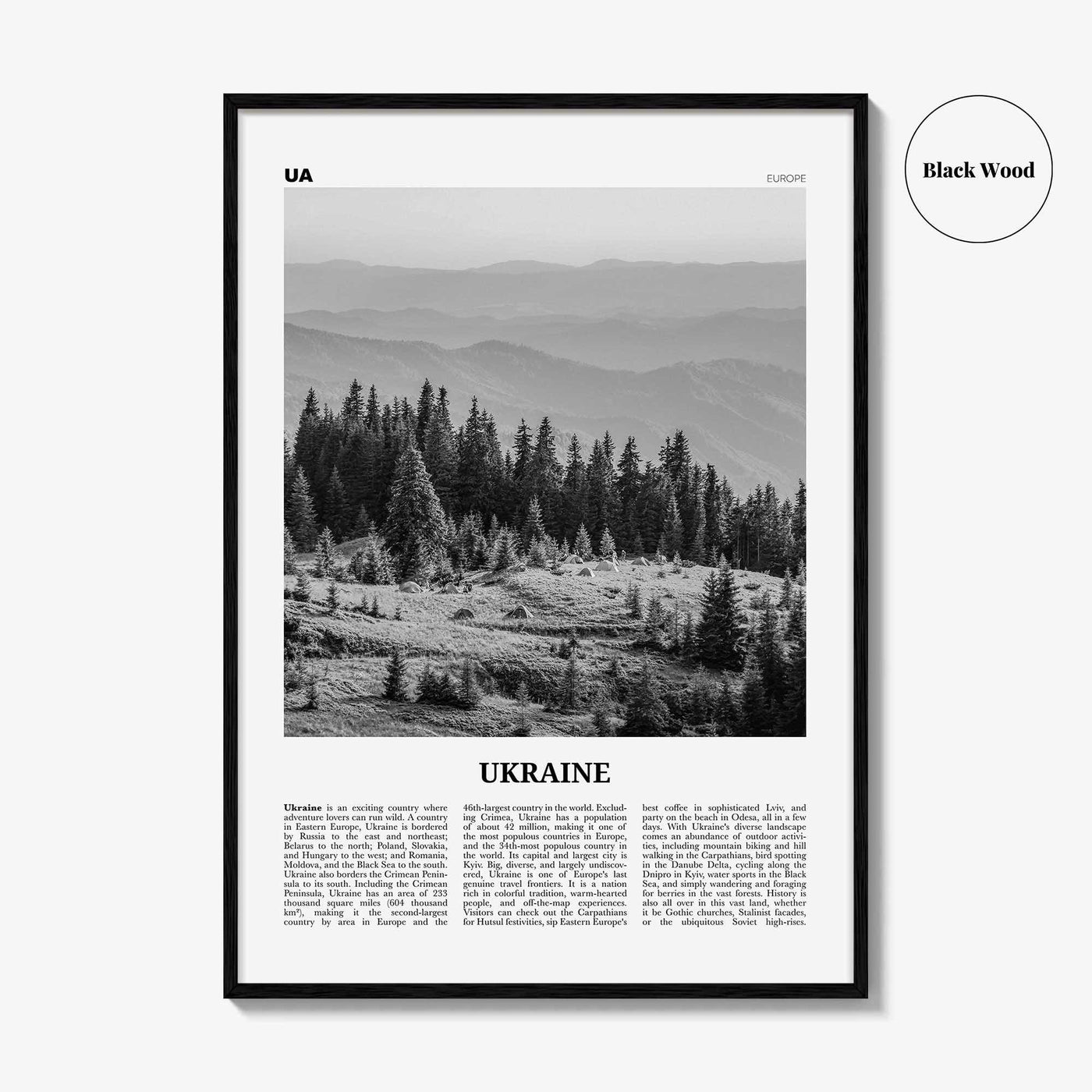 Ukraine Print Black and White No 2, Ukraine Wall Art, Ukraine Poster, Ukraine Photo, Ukraine Wall Decor, Україн, Ukrayina