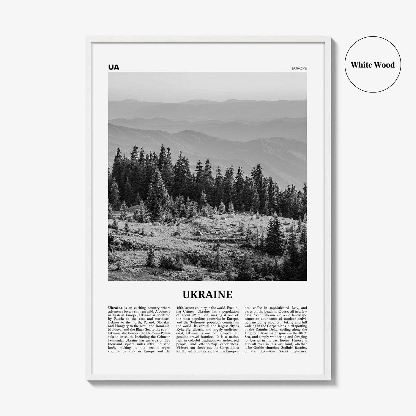 Ukraine Print Black and White No 2, Ukraine Wall Art, Ukraine Poster, Ukraine Photo, Ukraine Wall Decor, Україн, Ukrayina