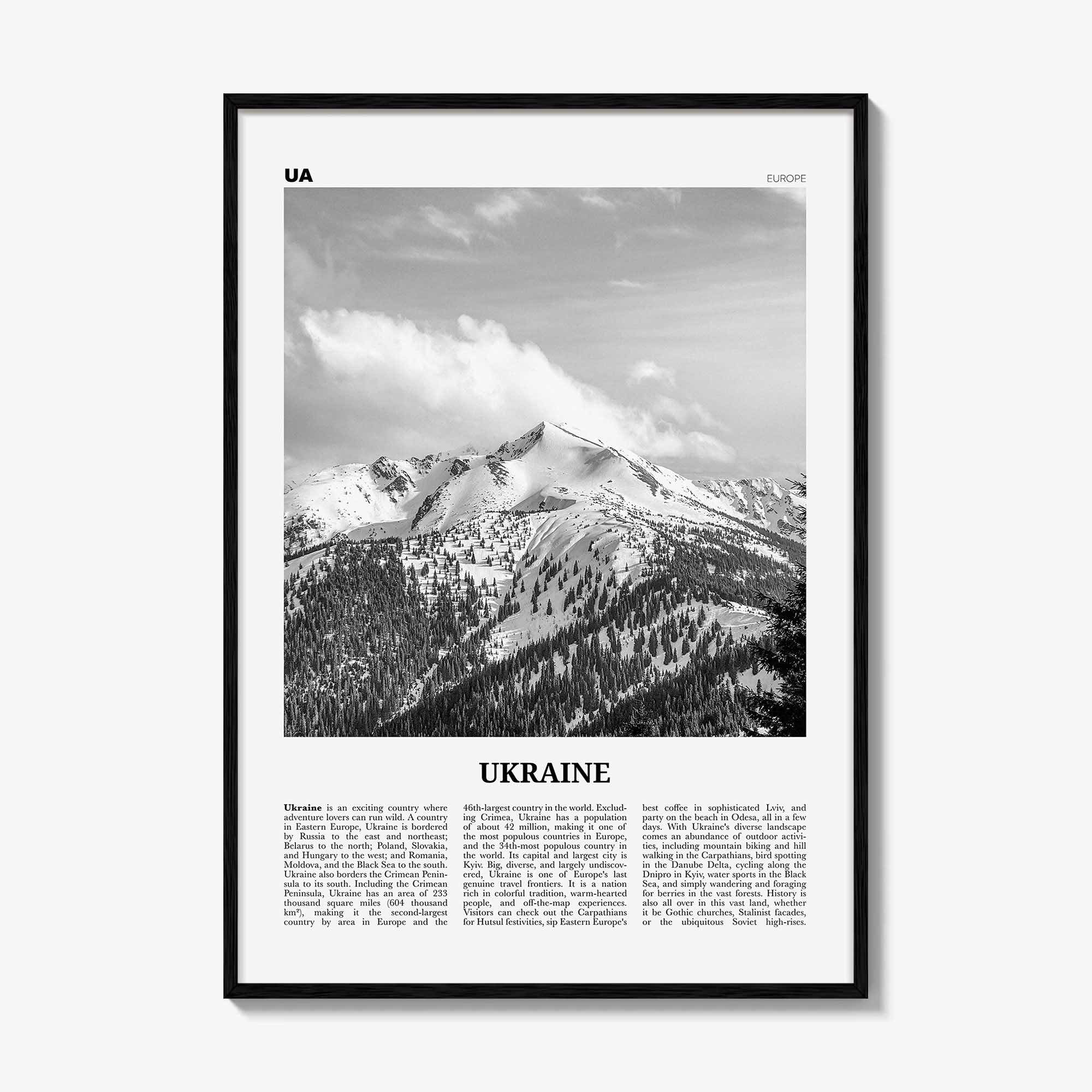 Ukraine Print Black and White No 5, Ukraine Wall Art, Ukraine Poster, Ukraine Photo, Ukraine Wall Decor, Country Print, Україн, Ukrayina