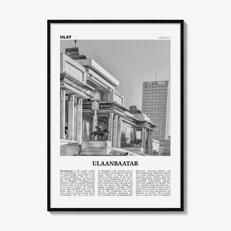 Ulaanbaatar Print Black and White, Ulaanbaatar Wall Art, Ulaanbaatar Poster, Ulaanbaatar Photo, Mongolia, Улаанбаатар Монгол Улс