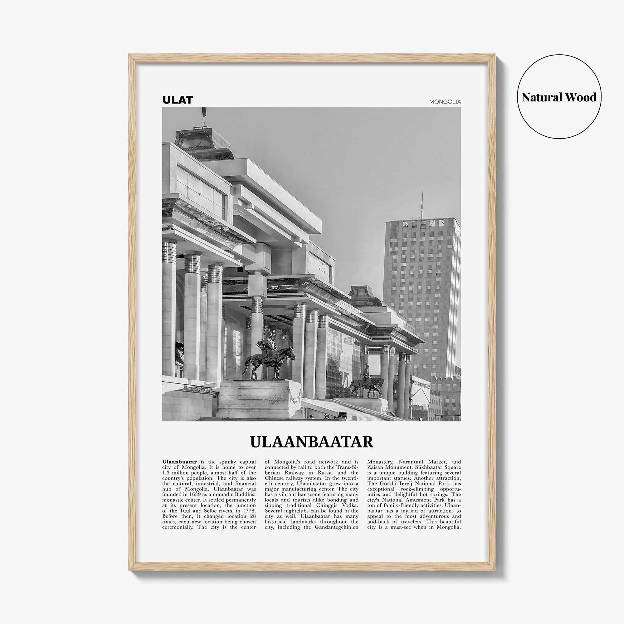 Ulaanbaatar Print Black and White, Ulaanbaatar Wall Art, Ulaanbaatar Poster, Ulaanbaatar Photo, Mongolia, Улаанбаатар Монгол Улс