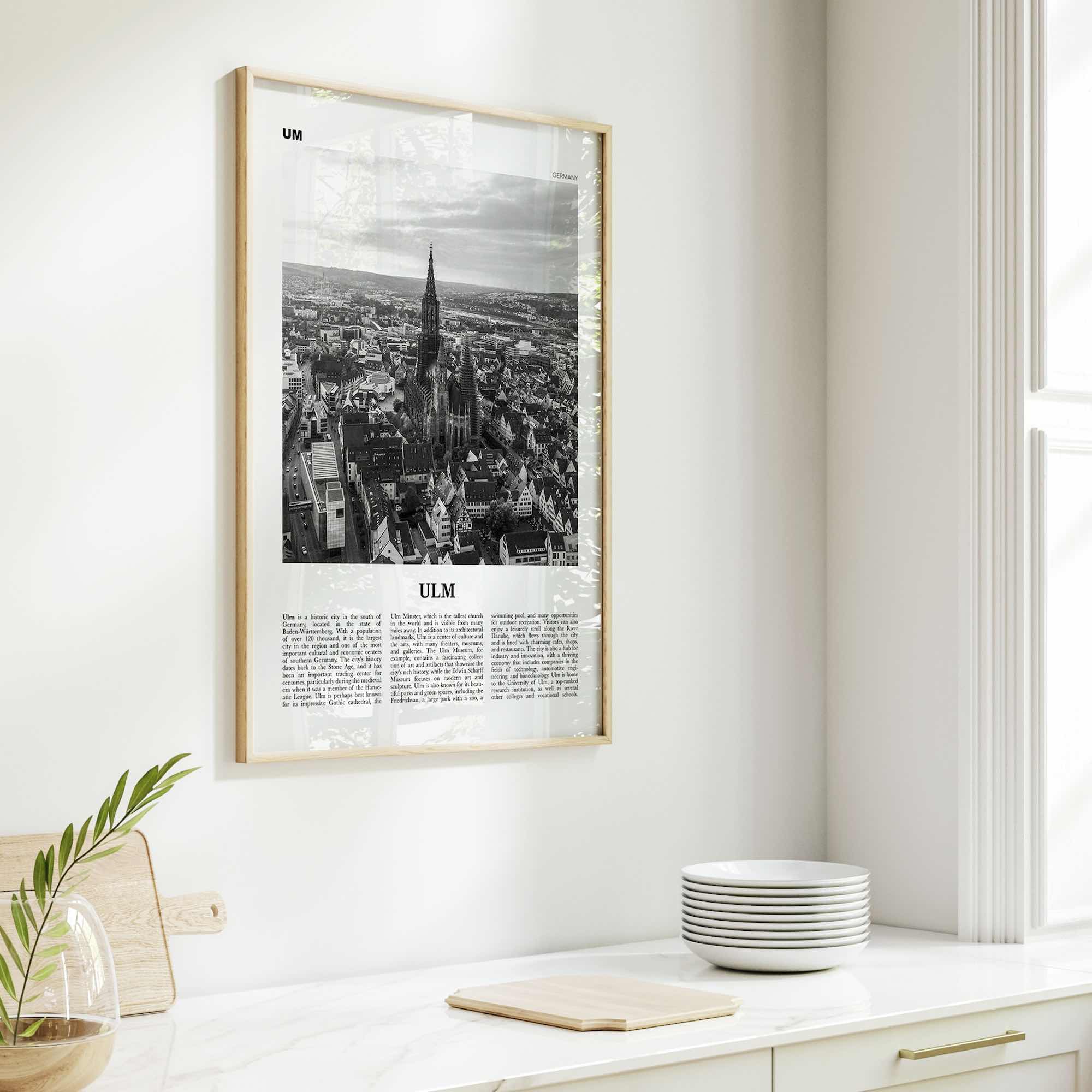 Ulm Print Black and White, Ulm Wall Art, Ulm Poster, Ulm Photo, Ulm Wall Décor, Ulm Map, Germany