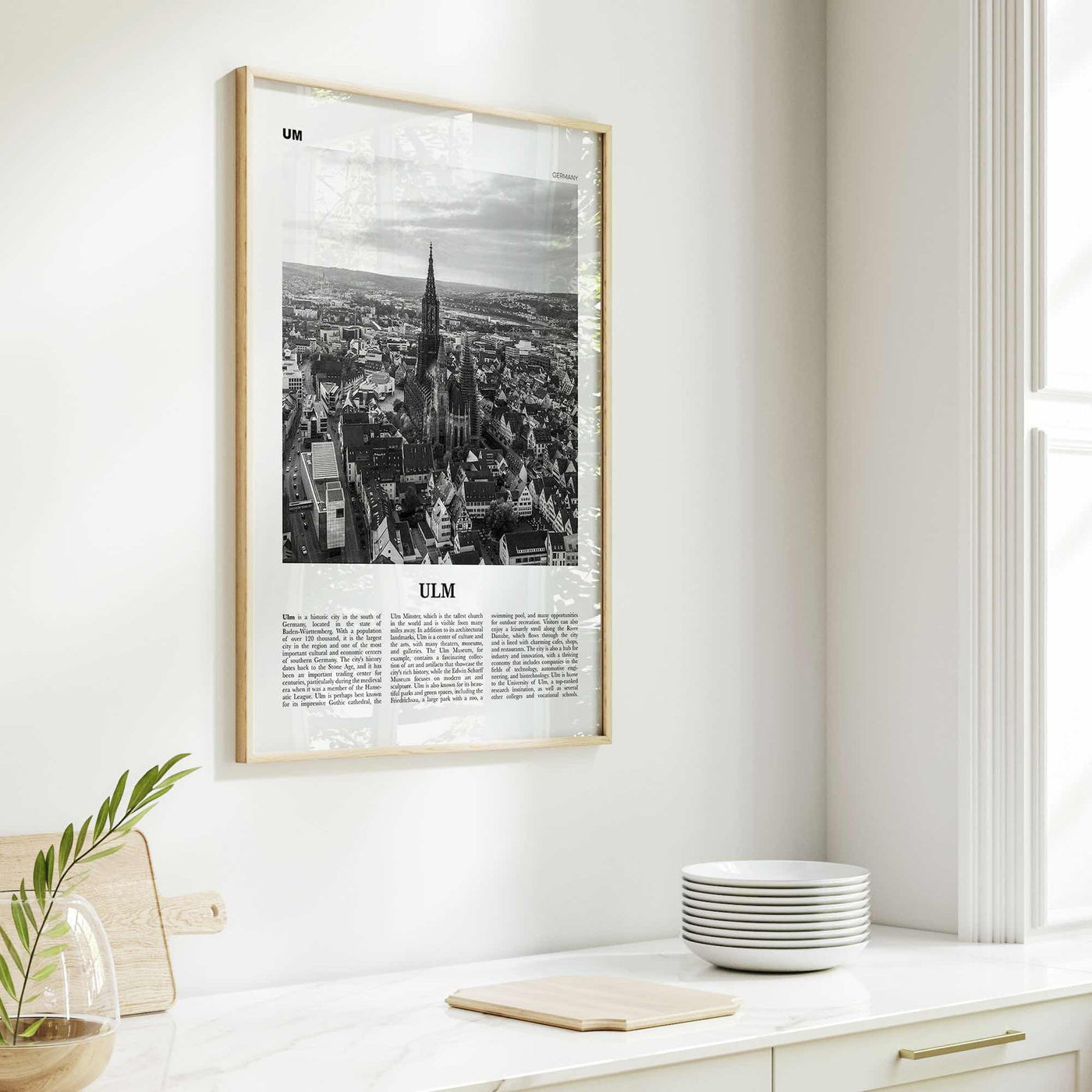 Ulm Print Black and White, Ulm Wall Art, Ulm Poster, Ulm Photo, Ulm Wall Décor, Ulm Map, Germany