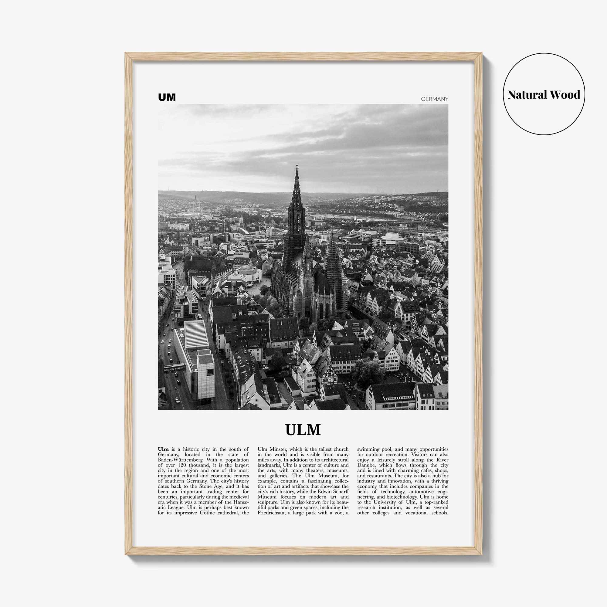 Ulm Print Black and White, Ulm Wall Art, Ulm Poster, Ulm Photo, Ulm Wall Décor, Ulm Map, Germany