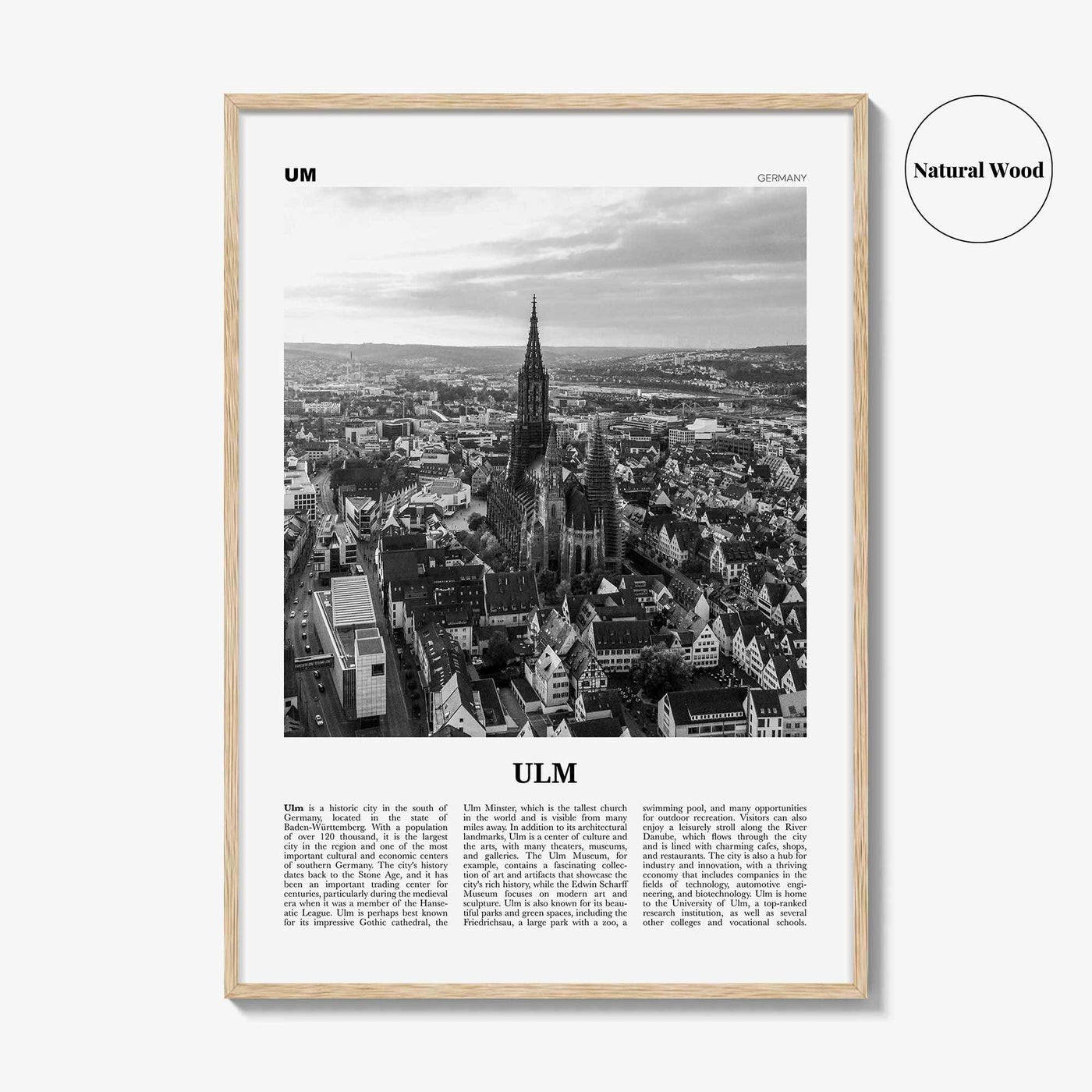 Ulm Print Black and White, Ulm Wall Art, Ulm Poster, Ulm Photo, Ulm Wall Décor, Ulm Map, Germany