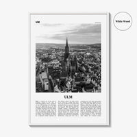 Ulm Print Black and White, Ulm Wall Art, Ulm Poster, Ulm Photo, Ulm Wall Décor, Ulm Map, Germany