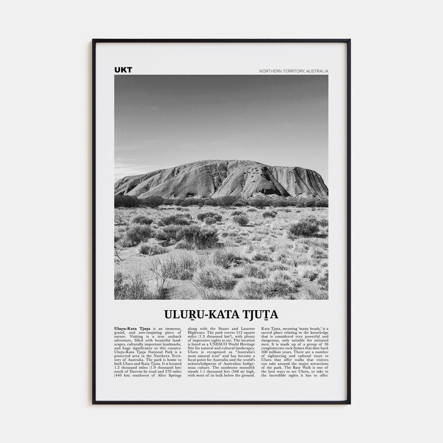 Uluru-Kata Tjuta Travel B&W Poster