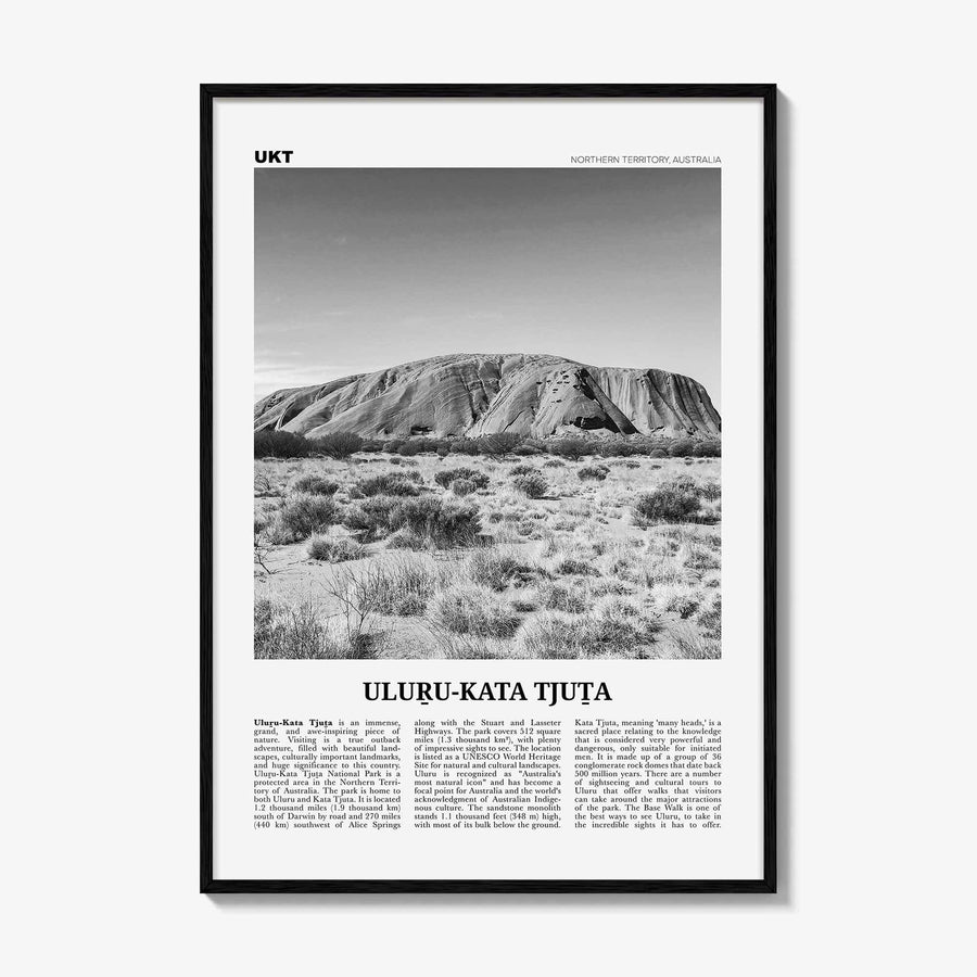 Uluru Kata Tjuta Print Black and White, Uluru Wall Art, Uluru Poster, Uluru Photo, Uluru Wall Decor, Uluru National Park Print, Australia