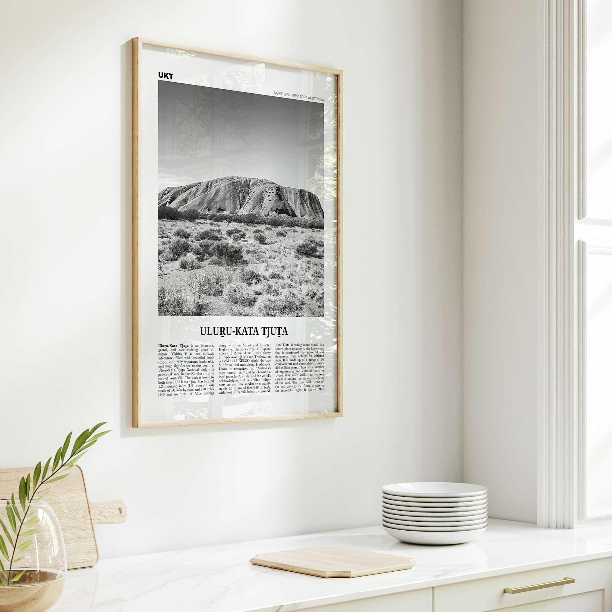Uluru Kata Tjuta Print Black and White, Uluru Wall Art, Uluru Poster, Uluru Photo, Uluru Wall Decor, Uluru National Park Print, Australia