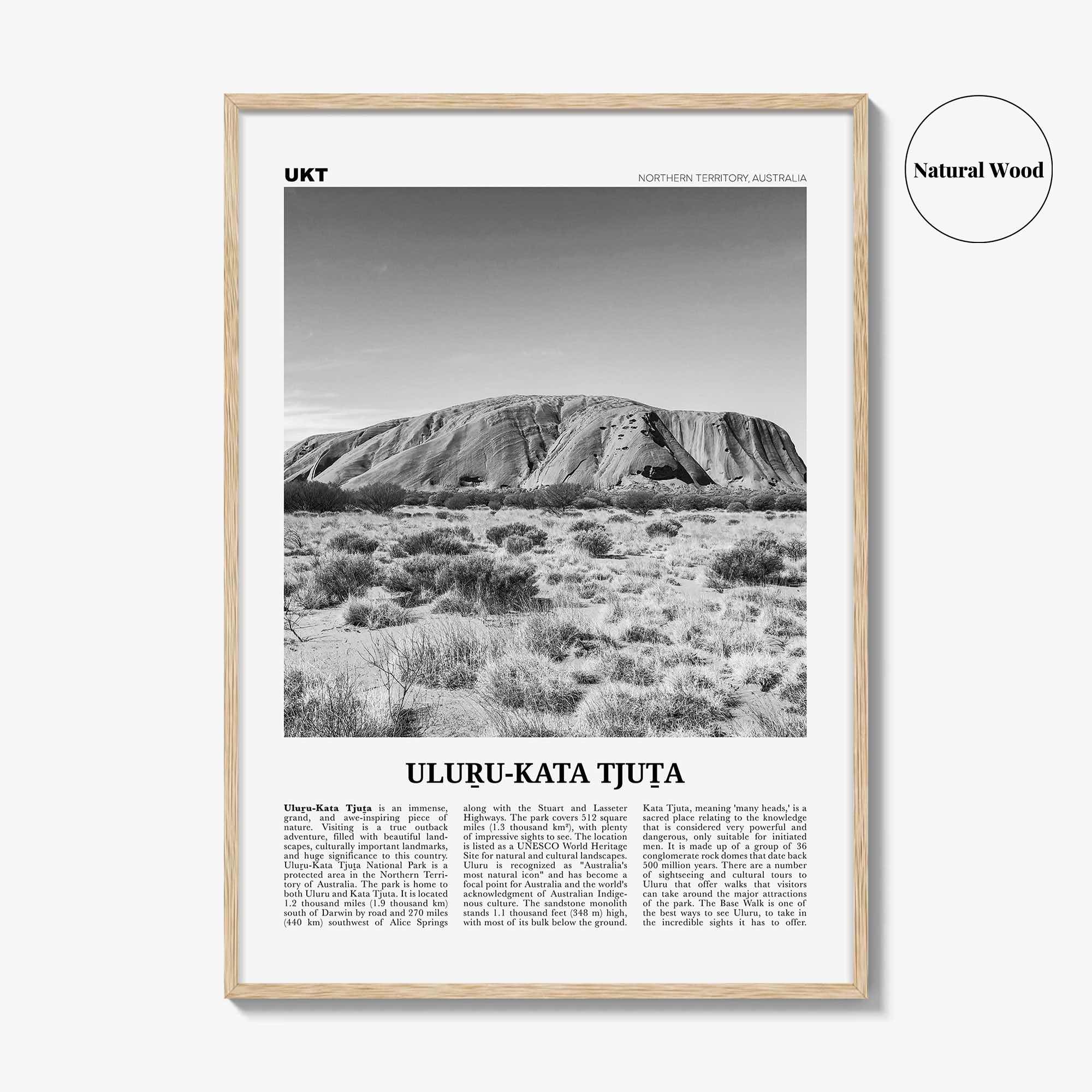 Uluru Kata Tjuta Print Black and White, Uluru Wall Art, Uluru Poster, Uluru Photo, Uluru Wall Decor, Uluru National Park Print, Australia