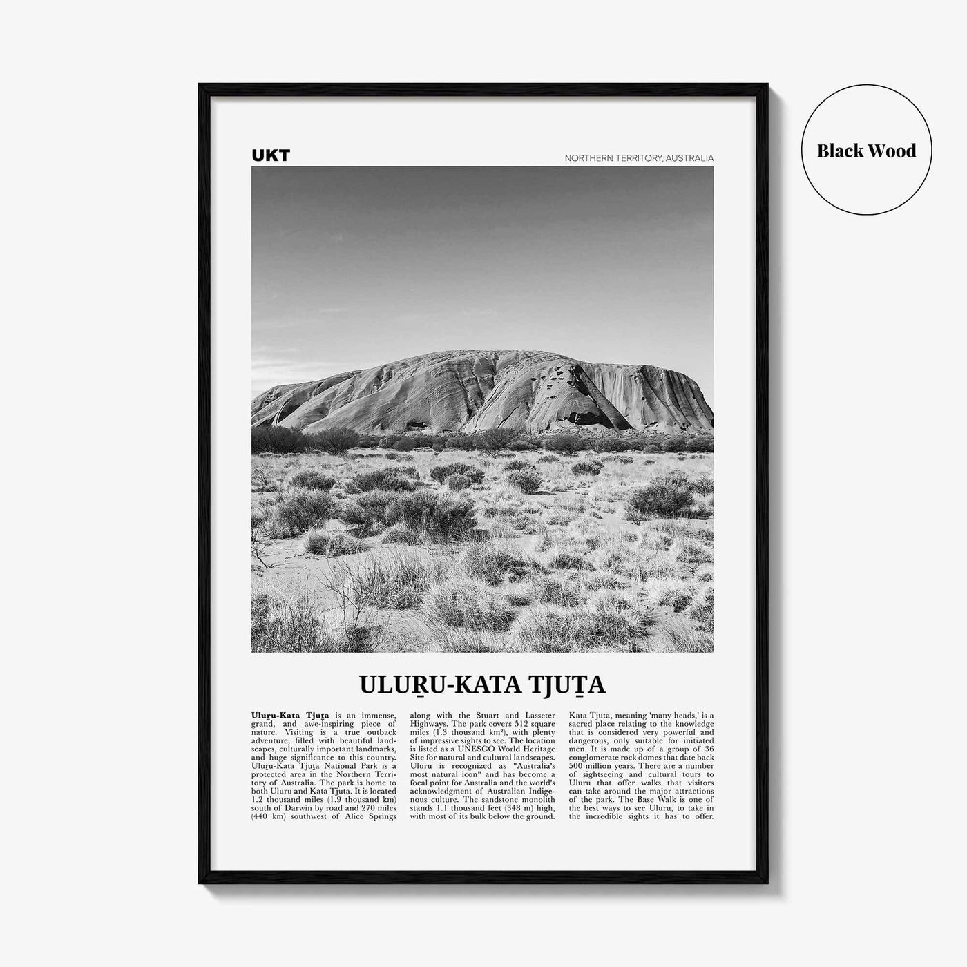 Uluru Kata Tjuta Print Black and White, Uluru Wall Art, Uluru Poster, Uluru Photo, Uluru Wall Decor, Uluru National Park Print, Australia