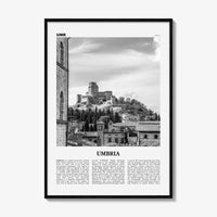Umbria Print Black and White, Umbria Wall Art, Umbria Poster, Umbria Photo, Umbria Wall Décor, Umbria Map, Italy