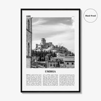 Umbria Print Black and White, Umbria Wall Art, Umbria Poster, Umbria Photo, Umbria Wall Décor, Umbria Map, Italy