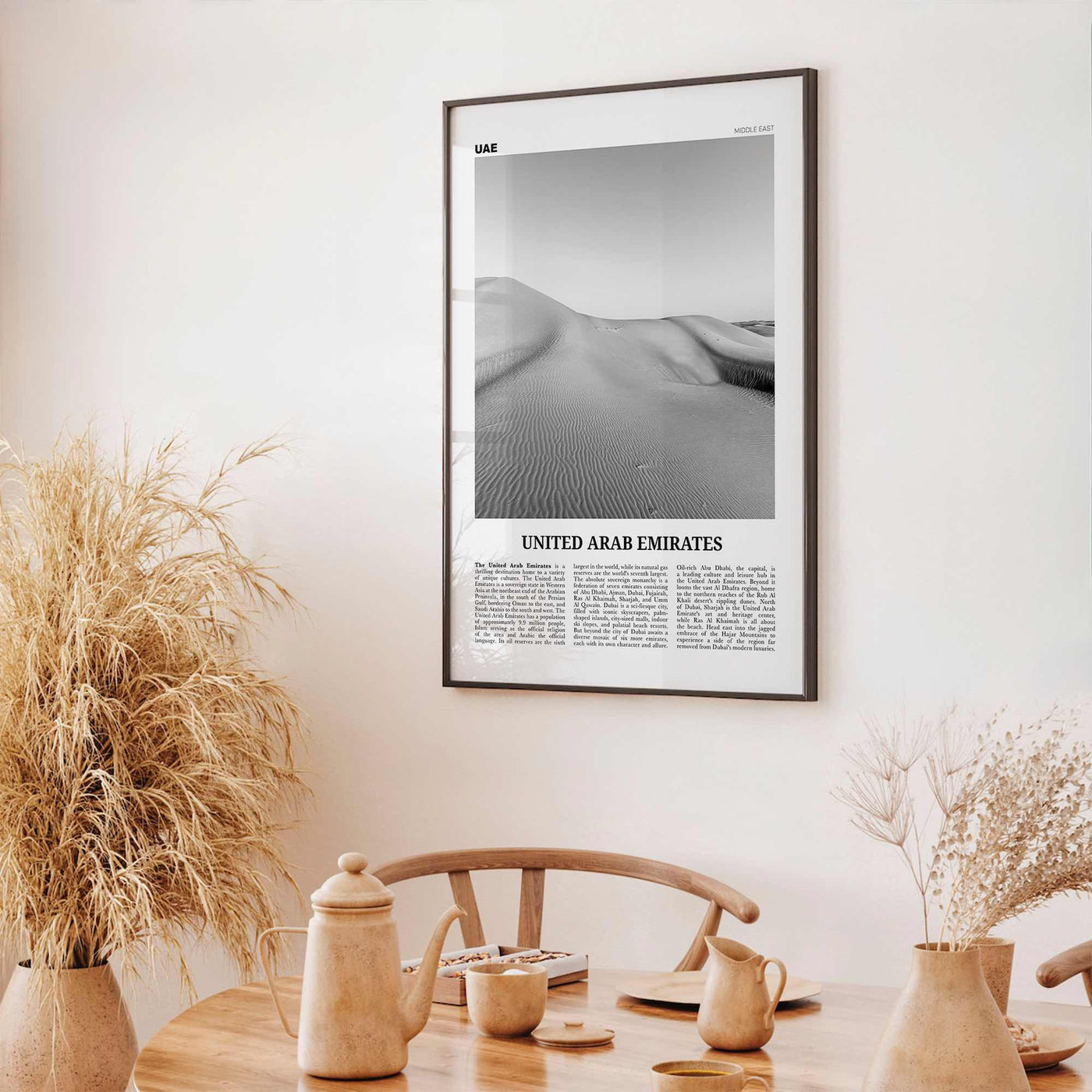 United Arab Emirates Print Black and White, United Arab Emirates Wall Art, United Arab Emirates Poster, UAE, Dubai, Abu Dhabi, Middle East