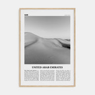 United Arab Emirates Travel B&W Poster