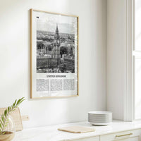 United Kingdom Print Black and White No 1, United Kingdom Wall Art, United Kingdom Poster, UK, Great Britain, England, Ireland, Scotland
