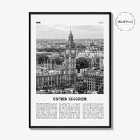 United Kingdom Print Black and White No 1, United Kingdom Wall Art, United Kingdom Poster, UK, Great Britain, England, Ireland, Scotland