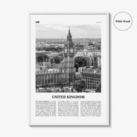 United Kingdom Print Black and White No 1, United Kingdom Wall Art, United Kingdom Poster, UK, Great Britain, England, Ireland, Scotland