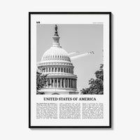 United States of America Print Black and White No 2, United States Wall Art, United States Poster, USA, US, America, United States