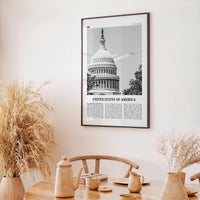 United States of America Print Black and White No 2, United States Wall Art, United States Poster, USA, US, America, United States