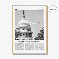 United States of America Print Black and White No 2, United States Wall Art, United States Poster, USA, US, America, United States