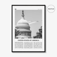 United States of America Print Black and White No 2, United States Wall Art, United States Poster, USA, US, America, United States