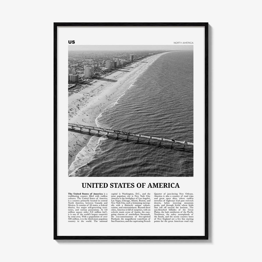 United States of America Print Black and White No 3, United States Wall Art, United States Poster, USA, US, America, United States