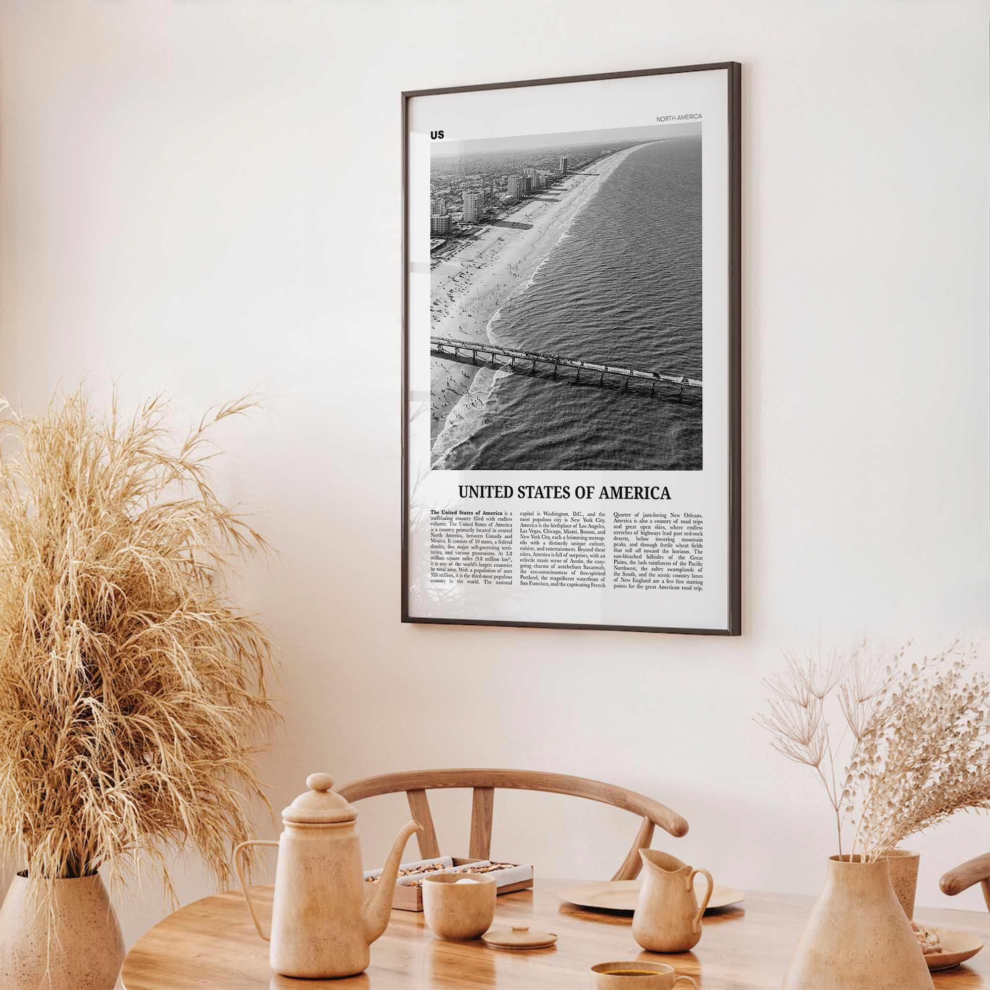 United States of America Print Black and White No 3, United States Wall Art, United States Poster, USA, US, America, United States